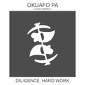 icon with african adinkra symbol Okuafo Pa. Symbol of diligence and hard work Royalty Free Stock Photo