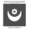 icon with african adinkra symbol Osram Ne Nsoromma. Symbol of love and harmony Royalty Free Stock Photo