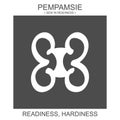 icon with african adinkra symbol Pempamsie. Symbol of readiness and hardiness Royalty Free Stock Photo