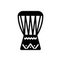 Black solid icon for African Drum, instrument and equipment Royalty Free Stock Photo