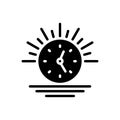 Black solid icon for Afternoon, time and clock