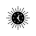 Black solid icon for Afternoon, time and clock