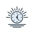 Color illustration icon for Afternoon, time and clock Royalty Free Stock Photo