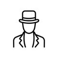 Black line icon for Agents, broker and pimp