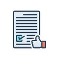 Color illustration icon for Agree, concur and license