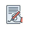 Color illustration icon for Agree, concur and consent