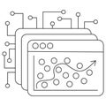 Icon of AI regression analysis on data points chart Royalty Free Stock Photo