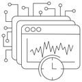 Icon of AI time series analysis, representing data forecasting Royalty Free Stock Photo