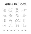 Icon Airport set Line design Royalty Free Stock Photo