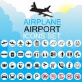 Icon Airport set Royalty Free Stock Photo