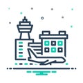 Mix icon for Airports, passenger and plane