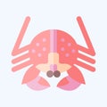 Icon Alaskan King Crab. related to Alaska symbol. flat style. simple design editable. simple illustration