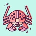 Icon Alaskan King Crab. related to Alaska symbol. MBE style. simple design editable. simple illustration