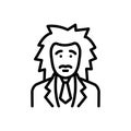 Black line icon for Albert, einstein and clever