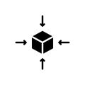 Black solid icon for Alignment, order and arrangement