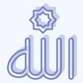 Icon Allah. related to Ramadan symbol. two tone style. simple design editable. simple illustration Royalty Free Stock Photo