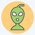 Icon Allien. related to Space symbol. MBE style. simple design editable. simple illustration