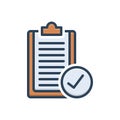 Color illustration icon for Already, beforehand and paper