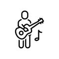 Black line icon for Amateur, nonprofessional and music Royalty Free Stock Photo
