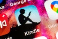 Icon of Amazon Kindle e-book reading app on iOS smartphone Royalty Free Stock Photo