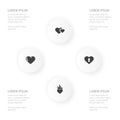 Icon Amour Set Of Hearts, Close, Burn And Other Vector Objects. Also Includes Burn, Soul, Flame Elements. Royalty Free Stock Photo