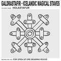 icon with ancient Icelandic magical staves Holastafur. Symbol means and is used to open up ore bearing rocks