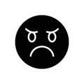 Black solid icon for Angry, ireful and splenetic Royalty Free Stock Photo