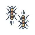 Color illustration icon for Ants, insect and bug
