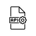 Black line icon for Api, software and application Royalty Free Stock Photo