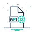 Mix icon for Api, software and application Royalty Free Stock Photo