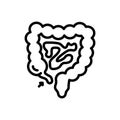 Black line icon for Appendix, intestine and system