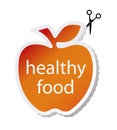 Icon apple by healthy food.