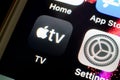 Icon of Apple TV application on Apple iPhone smartphone