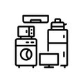 Black line icon for Appliances, device and machine