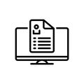 Black line icon for Application, monitor and screen Royalty Free Stock Photo