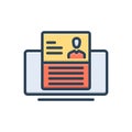 Color illustration icon for Applying, enforce and embld