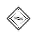 Black line icon for Approximate, approximately and sign