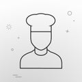 Vector web icon, profession of a cook, man in chef`s hat