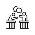 Black line icon for Argument, contention and wrangle Royalty Free Stock Photo