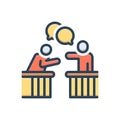 Color illustration icon for Argument, contention andissue