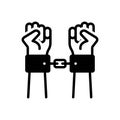 Black solid icon for Arrest, apprehend and handcuff Royalty Free Stock Photo