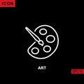 Icon art with paint brush on black background Royalty Free Stock Photo