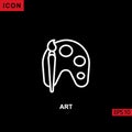 Icon art with paint brush on black background Royalty Free Stock Photo