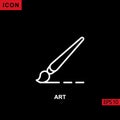 Icon art paint brush on black background Royalty Free Stock Photo