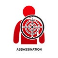 Assassination icon isolated on white background