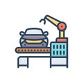 Color illustration icon for Assembly, automation and transport