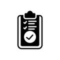 Black solid icon for Assessed, appraise and check Royalty Free Stock Photo