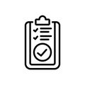 Black line icon for Assessed, appraise and check Royalty Free Stock Photo