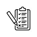 Black line icon for Assessed, appraise and check Royalty Free Stock Photo
