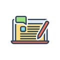 Color illustration icon for Assign, homework and application